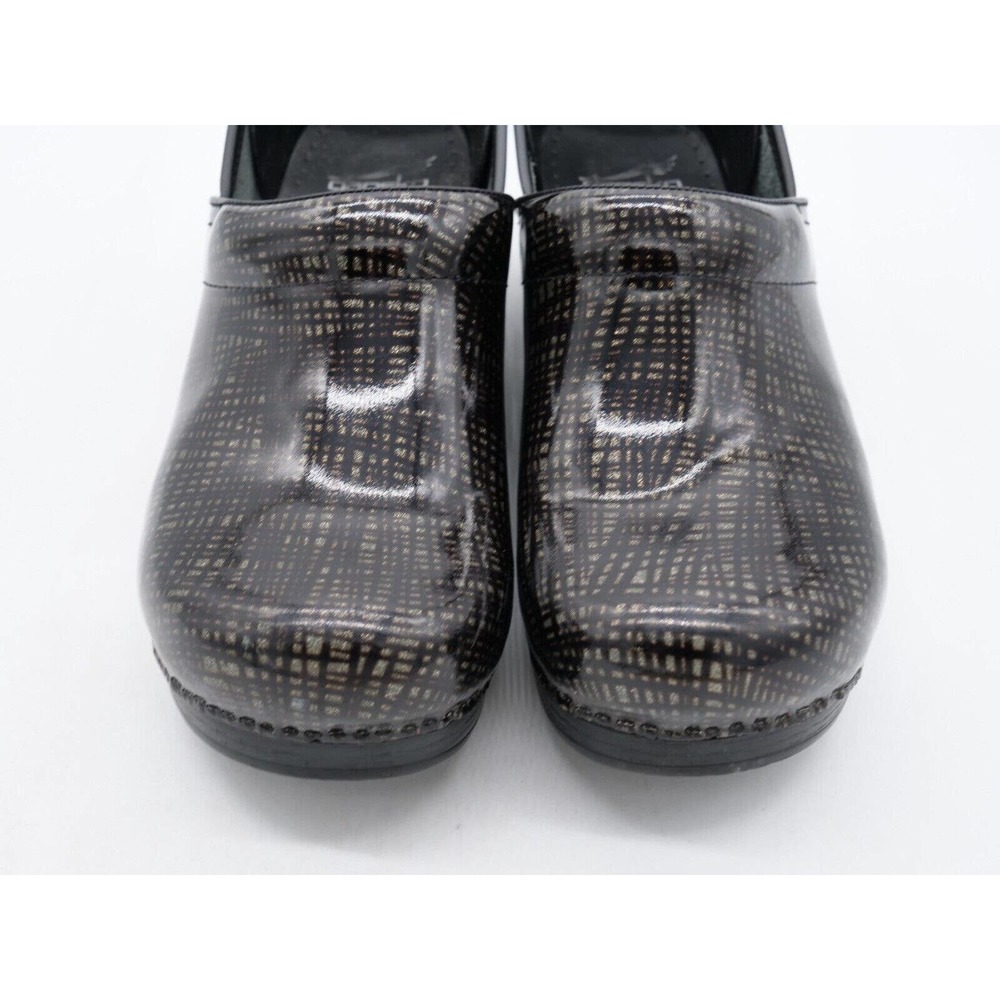 Dansko Original Professional Womens 11 Clogs Black Metallic Patent Leather Shoe - Picture 6 of 11